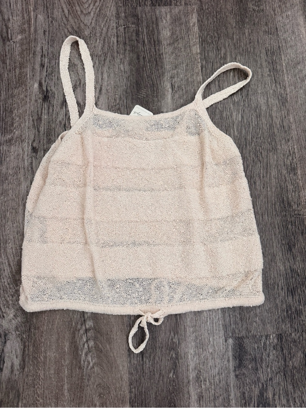 Free People Cream Knit BeachyTank